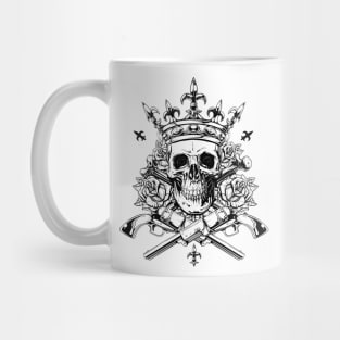 skull with guns and crown Mug